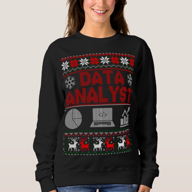 Data Analyst av Shoulder-julen, fuktig sötare T Shirt (Framsida)