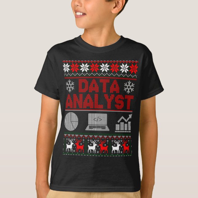 Data Analyst av Shoulder-julen, fuktig sötare T Shirt (Framsida)