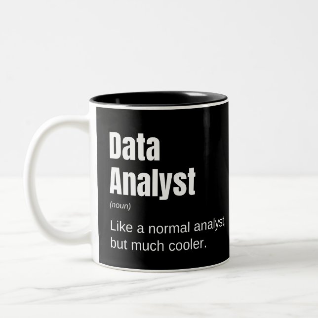 Data Analyst Funny Coola Analyst - uppspelning Två-Tonad Mugg (Vänster)