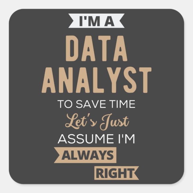 Data Analyst Fyrkantigt Klistermärke (Framsida)
