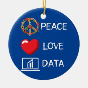Data Analyst Kärlek Peace Data Science Analyst Julgransprydnad Keramik