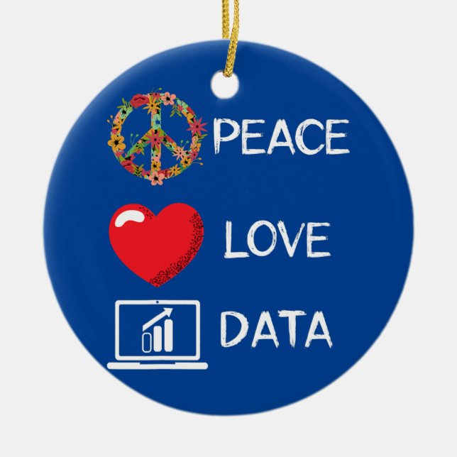 Data Analyst Kärlek Peace Data Science Analyst Julgransprydnad Keramik (Framsidan)