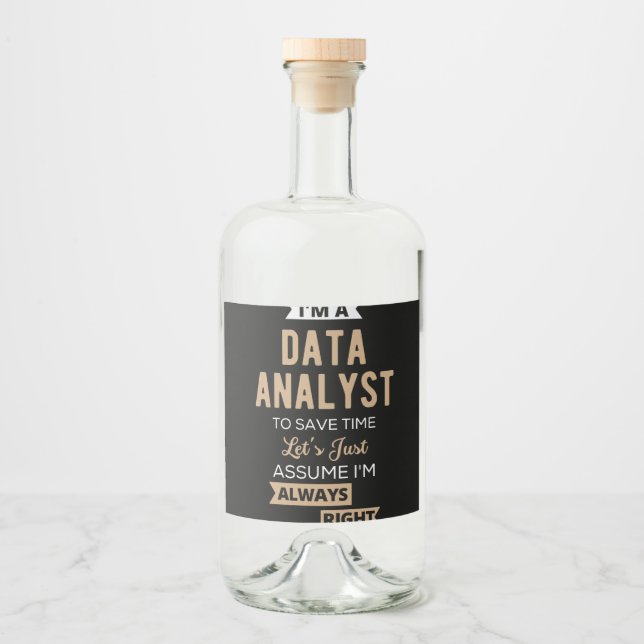 Data Analyst Spritflaskor Etikett (Framsida)
