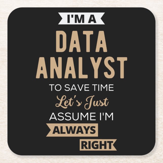 Data Analyst Underlägg Papper Kvadrat (Framsidan)