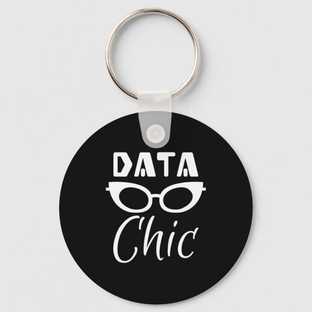 Data Chic Data Science Data Världen Vacker Present Nyckelring (Framsida)