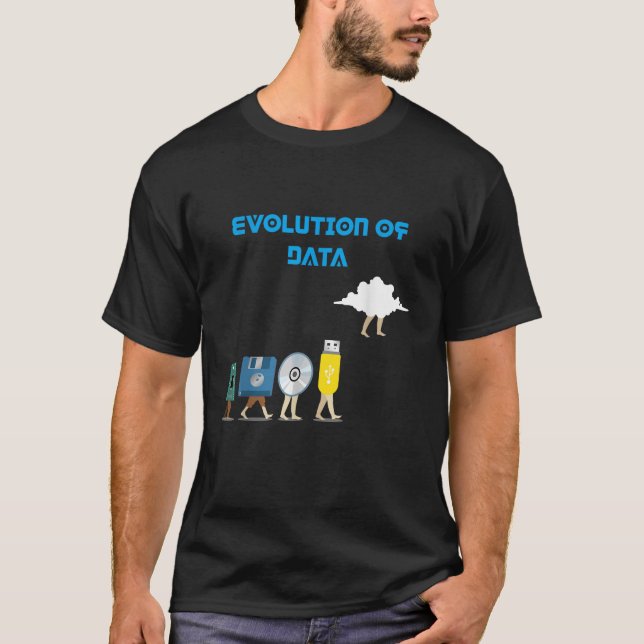 Data Evolution Analytics Present för Datascientist T Shirt (Framsida)