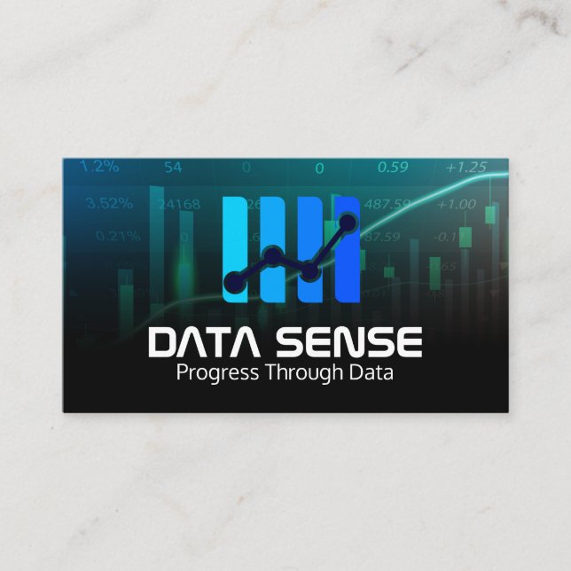 Data Grafer | Analyslogotyp | Finanser Visitkort (Framsida)