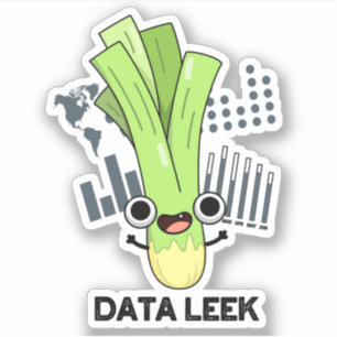 Data Leek Funny Computer Veggie Pun Klistermärken
