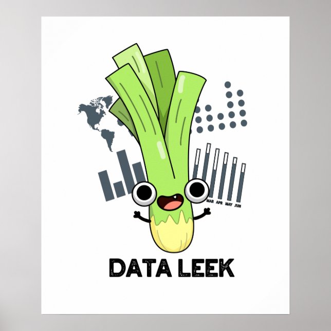 Data Leek Funny Computer Veggie Pun Poster (Framsidan)