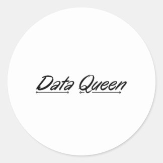 Data Queen - klassiskt cirkulärt etikett för redov