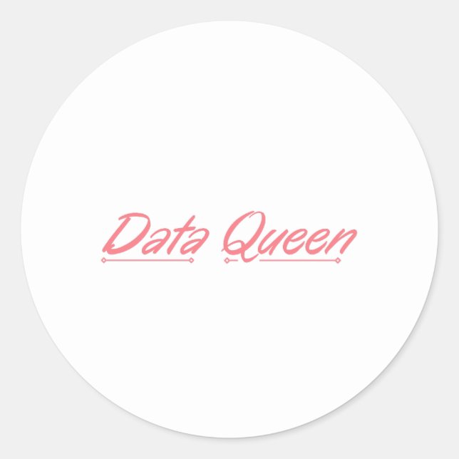 Data Queen - klassiskt cirkulärt etikett för redov (Framsida)