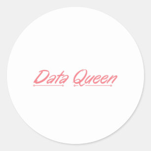 Data Queen - klassiskt cirkulärt etikett för redov