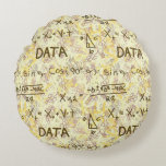 Data Science Matematik och Kodningsmönster Rund Ka Kudde<br><div class="desc">Ge en touch av intellektuell elegans till ditt hem eller kontor med denna unika runda kastkudde med temat "Big Data". Med ett sofistikerat tryck som täcker hela ytan med matematiska formler, statistiska grafer och digitala kodningssymboler är denna cirkulära kudde ett perfekt dekorativt tillskott för teknikproffs och STEM-entusiaster. Den moderna, neutrala...</div>