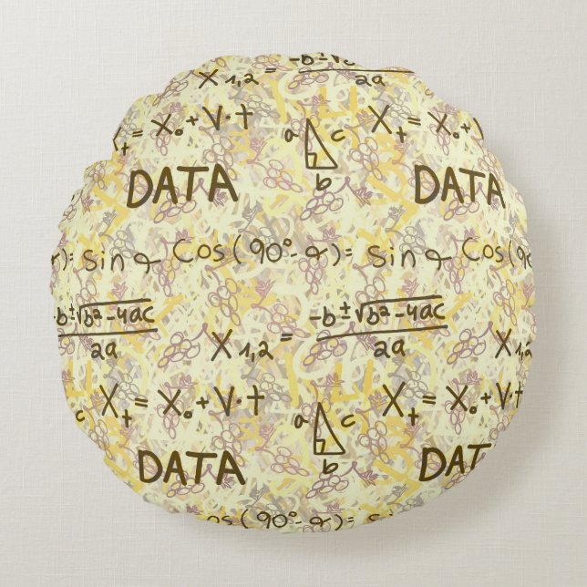Data Science Matematik och Kodningsmönster Rund Ka Kudde (Framsidan)