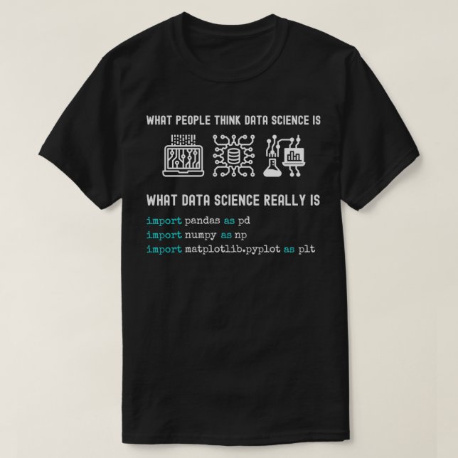 Data Science python programmering numpy pandas mat T Shirt (Design framsida)