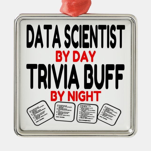 Data Scientist Kärlek Trivia Julgransprydnad Metall (Framsidan)