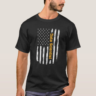Data Scientist Proud Carrer Vintage American Flagg T Shirt