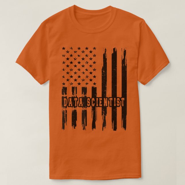 Data Scientist US Flagga Learning Data Scien T Shirt (Design framsida)