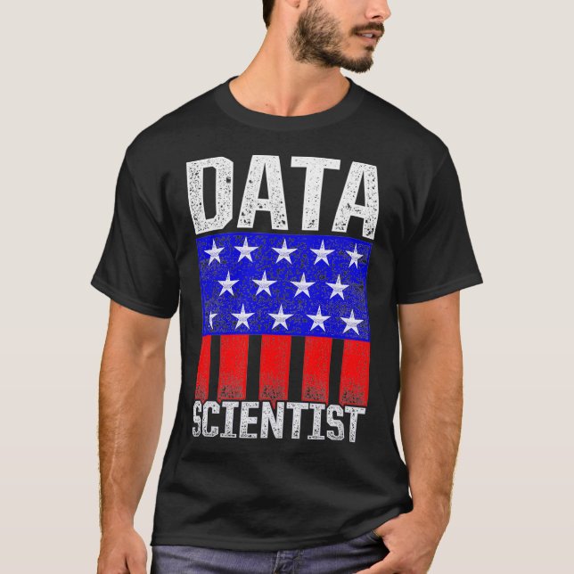 Data Scientist USA flagga Data Science Mining Anal T Shirt (Framsida)