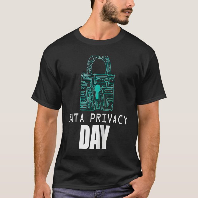 Data Security Encryption Hacker Padlock Data Priva T Shirt (Framsida)