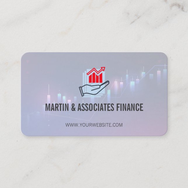 Data stapeldiagram | Gradient | Finansiell marknad Visitkort (Framsida)