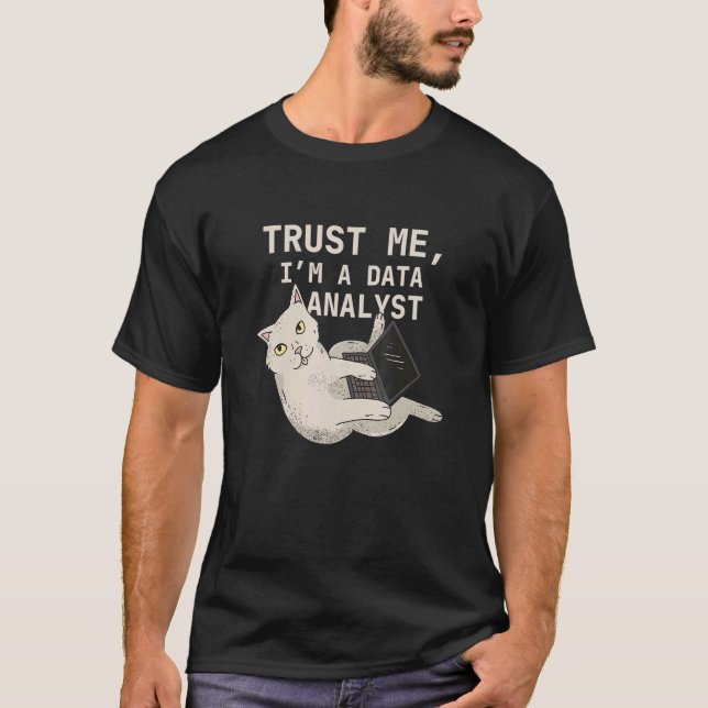 Dataanalytiker Katt Dataanalys Vetenskapsanalytike T Shirt (Framsida)