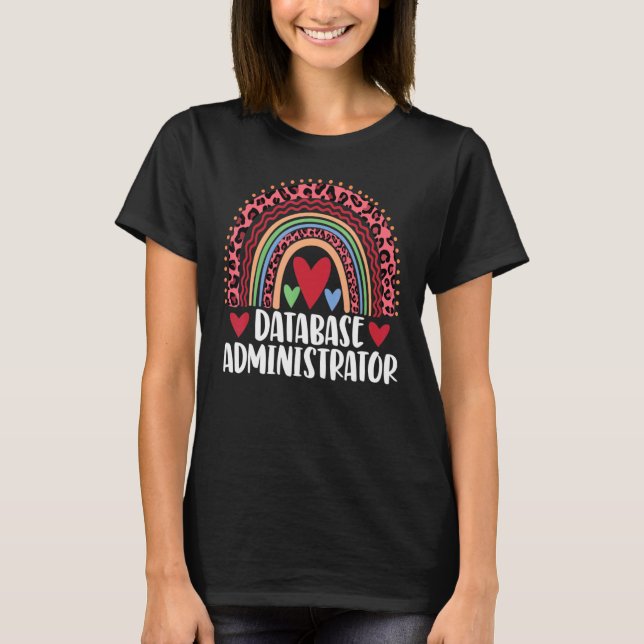Databasadministratören Rainbow Leopard Rainbow Lo T Shirt (Framsida)
