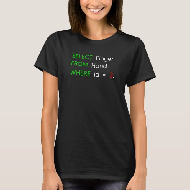 Databasadministratörer för SQL-frågedatorkod för d T Shirt (Framsida)