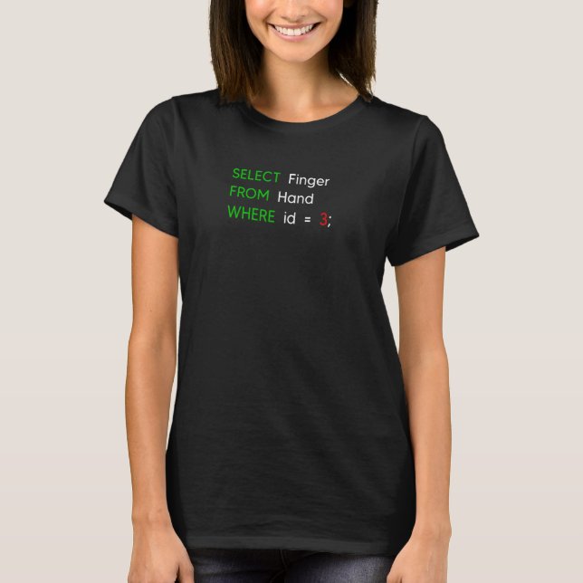 Databasadministratörer för SQL Query Computer Prog T Shirt (Framsida)