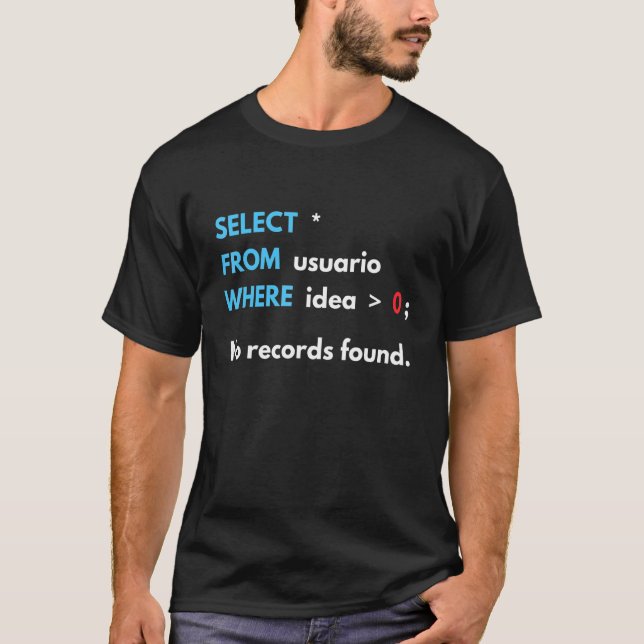 Databasfrågedatdator för SQL T Shirt (Framsida)
