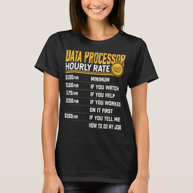 Databearbetning per timme t shirt (Framsida)