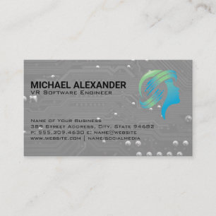 Datakretskort VR-huvudteknik Visitkort