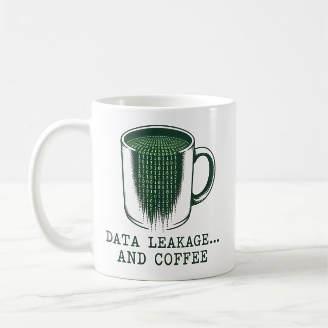 Dataöverföring och kaffe Roligt Cybersäkerhet IT H Kaffemugg (Vänster)