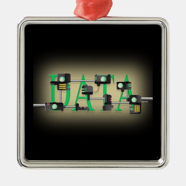 Datasäkerhet Julgransprydnad Metall (Framsidan)