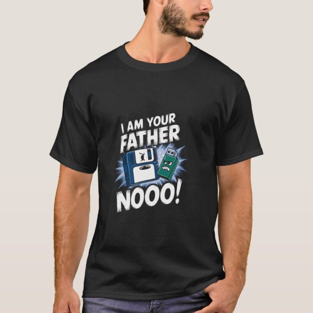 Datateknik I mans far och son Diskett T Shirt (Framsida)