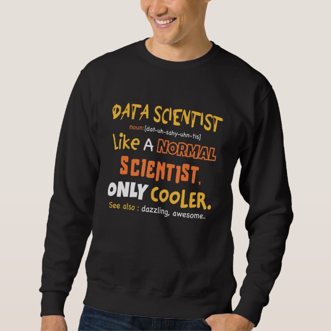 Datavetare Definition Datavetenskap Analytiker Lång Ärmad Tröja (Framsida)