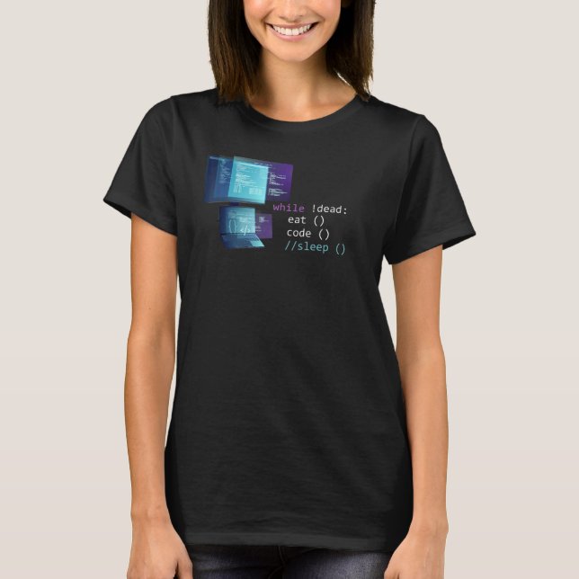 Datavetenskap Python Programmerare Äta Kod Sova  T Shirt (Framsida)