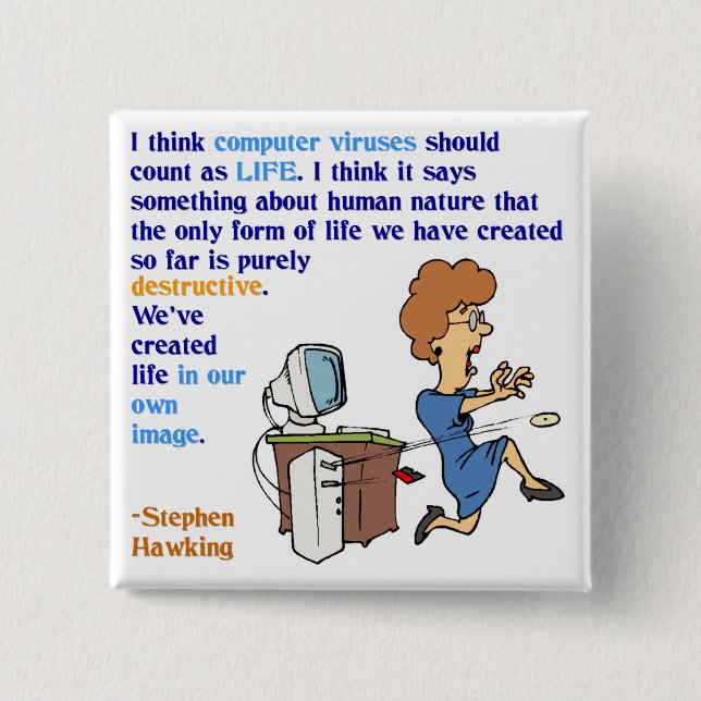 Datavirus är vid liv (1) knapp (Framsida)