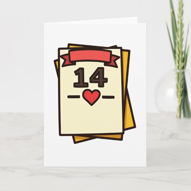 Date 14 Heartfelt Love Card Kort (Framsida)