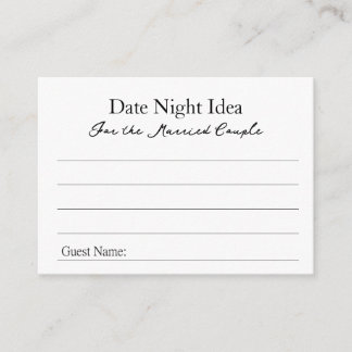 Date Night Ideas Advice Card Rådkort