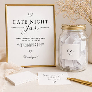 Date Night Jar Sign Printable Bridal Shower Game Poster