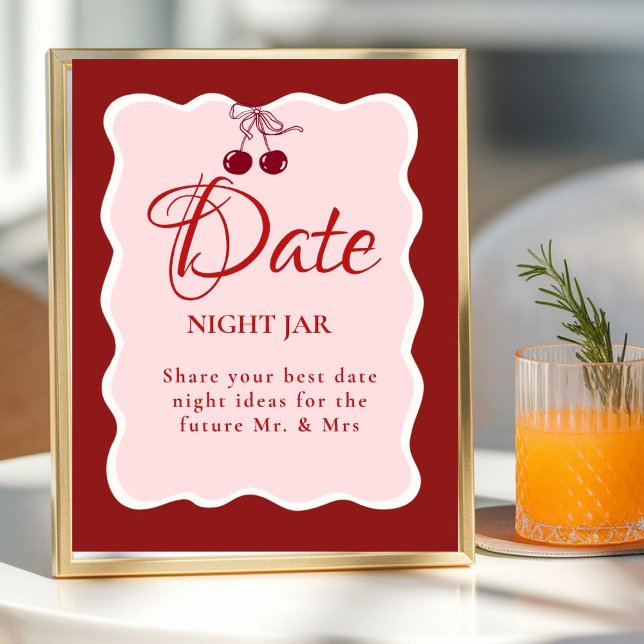 Date Night valentine Bridal Shower wedding Sign Poster (Skapare uppladdad)