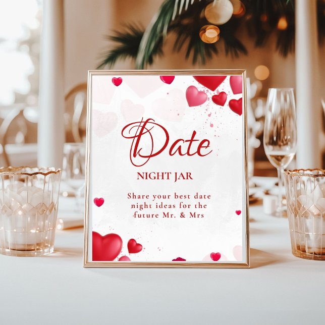 Date Night valentine Bridal Shower wedding Sign Poster (Skapare uppladdad)