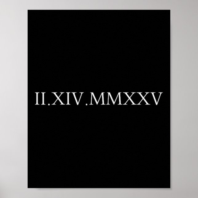 Date Roman Numerals Valentine's Day Couple Duo Chr Poster (Framsidan)