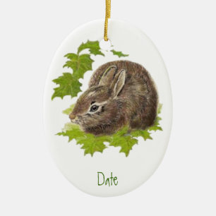 Dated, Anpassningsbar Bunny Rabbit Ornament Animal