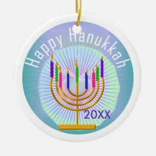 Dated Lycklig Hanukkah Keepsaké Ornament