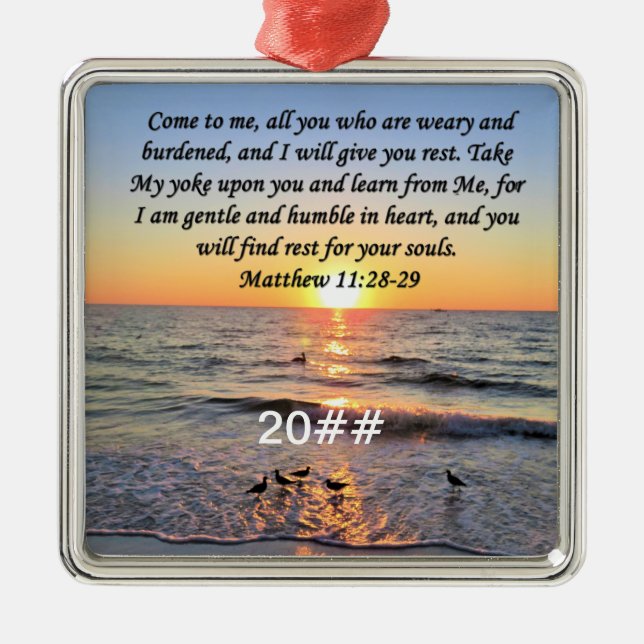 DATED MATTHEW 11:28 SUNRISE PHOTO DESIGN JULGRANSPRYDNAD METALL (Framsidan)
