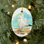 Dated, Watercolor Fiskmås, Beach, Shore, Bird Cera Julgransprydnad Keramik<br><div class="desc">Anpassningsbar Dated,  Watercolor Fiskmås Bird,  Animal,  för dem som love birds och vatten,  oceaner,  hav,  floder och stränder</div>