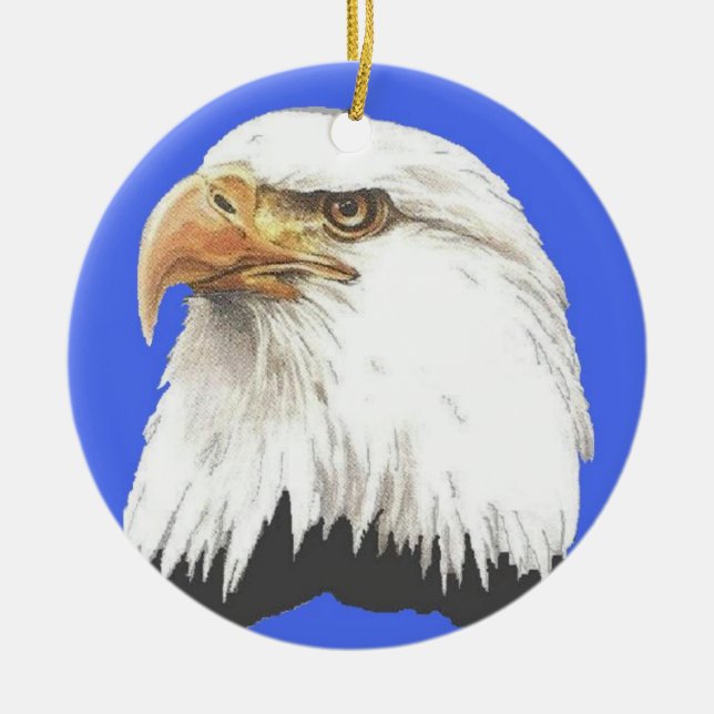 Daterad prydnad för amerikan örn julgransprydnad keramik (Framsidan)