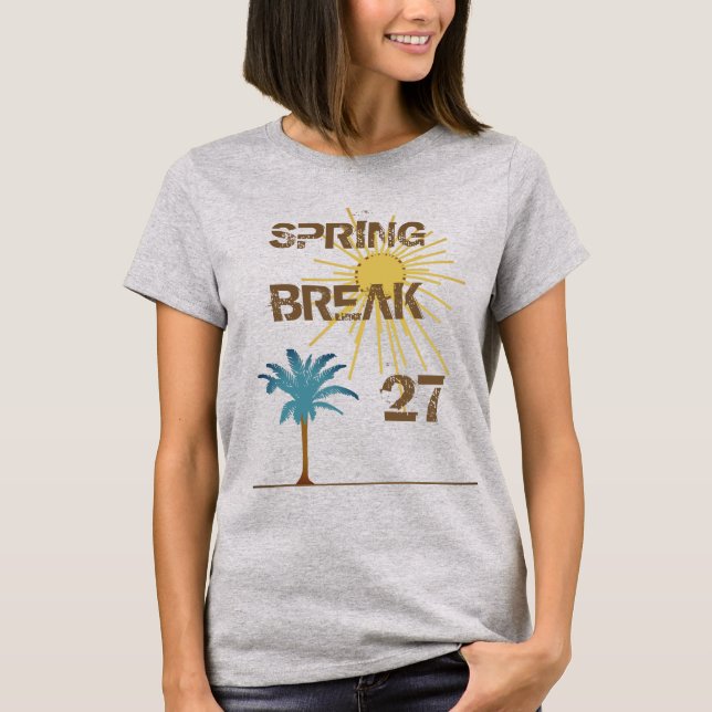 Daterade Palmträd och Solnedgång på Vårresa Tee Shirt (Framsida)